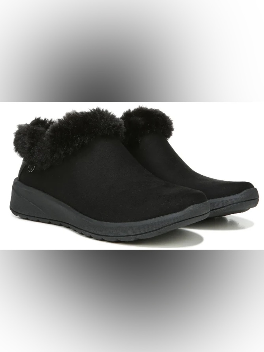 Bzees Womens Golden Go Washable Zip Up Arch Support Black Ankle Boots Shoes
